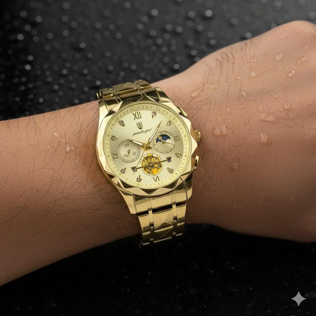 POEDAGAR 996 Luxury Man Luminous Chronograph Watch for Men Stainless Steel Men’s Quartz Watches