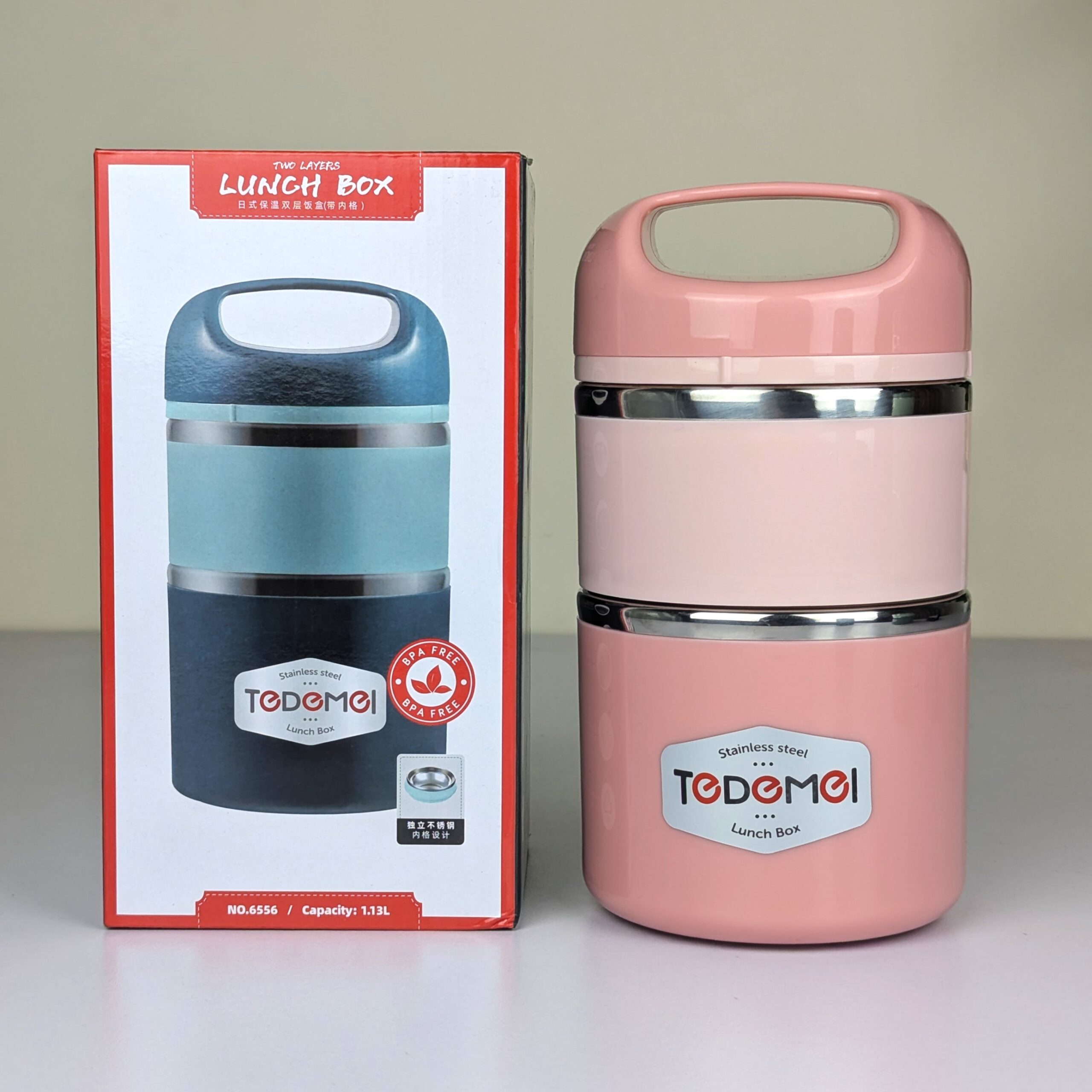 2 Layers 1.13L Stainless Steel Lunch Box