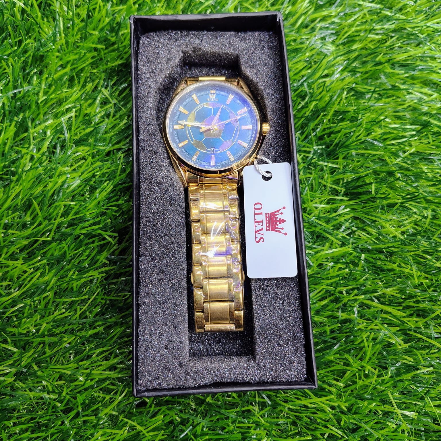 OLEVS 9949 Football Dial Men Business Sport Waterproof Quartz Watch